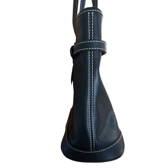 VINTAGE  Y2K DOONEY  & BOURKE BLACK LEATHER LARGE SHOULDER TOTE LOCK - Picture 4 of 11